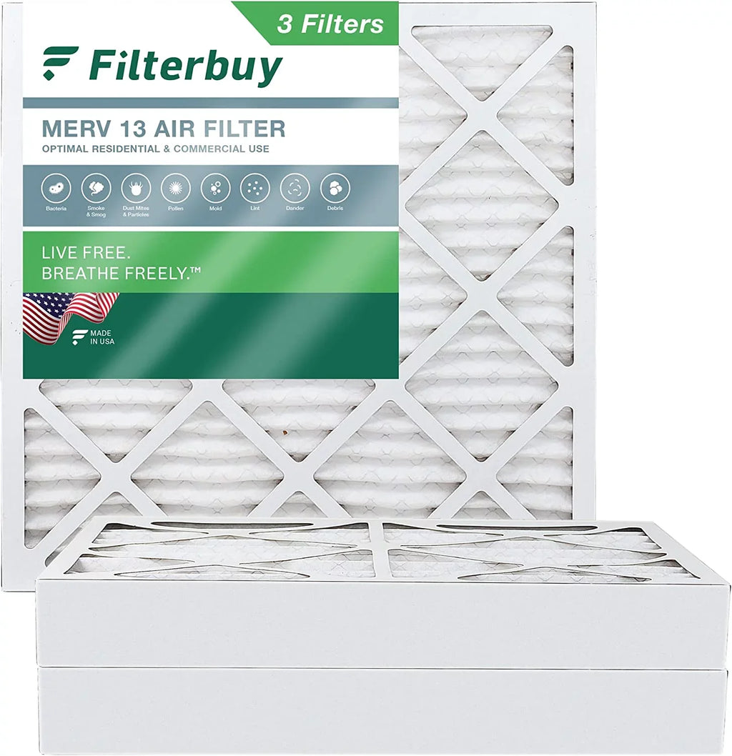 MERV HVAC (3-Pack) Furnace Air AC Filters Pleated Filterbuy 13 12x12x4