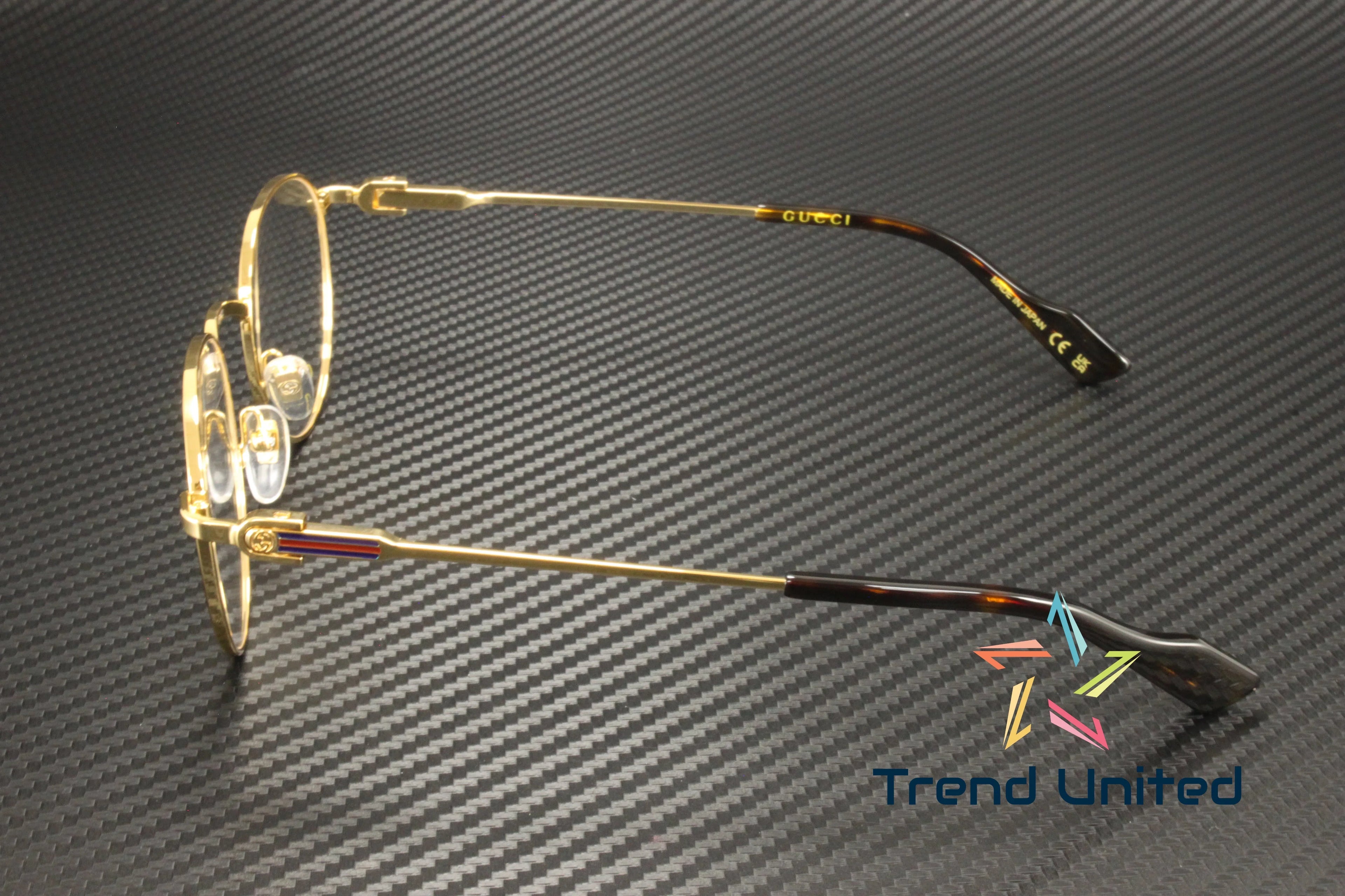 GUCCI Round Eyeglasses mm Panthos Oval Demo Lens Gold GG1222O Metal Men's 48 002