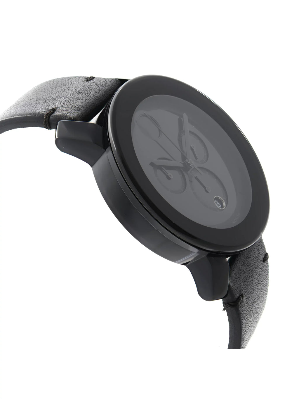 Black Movado Bold Steel Watch Ion-Plated Quartz Mens Chronograph 3600337 Dial