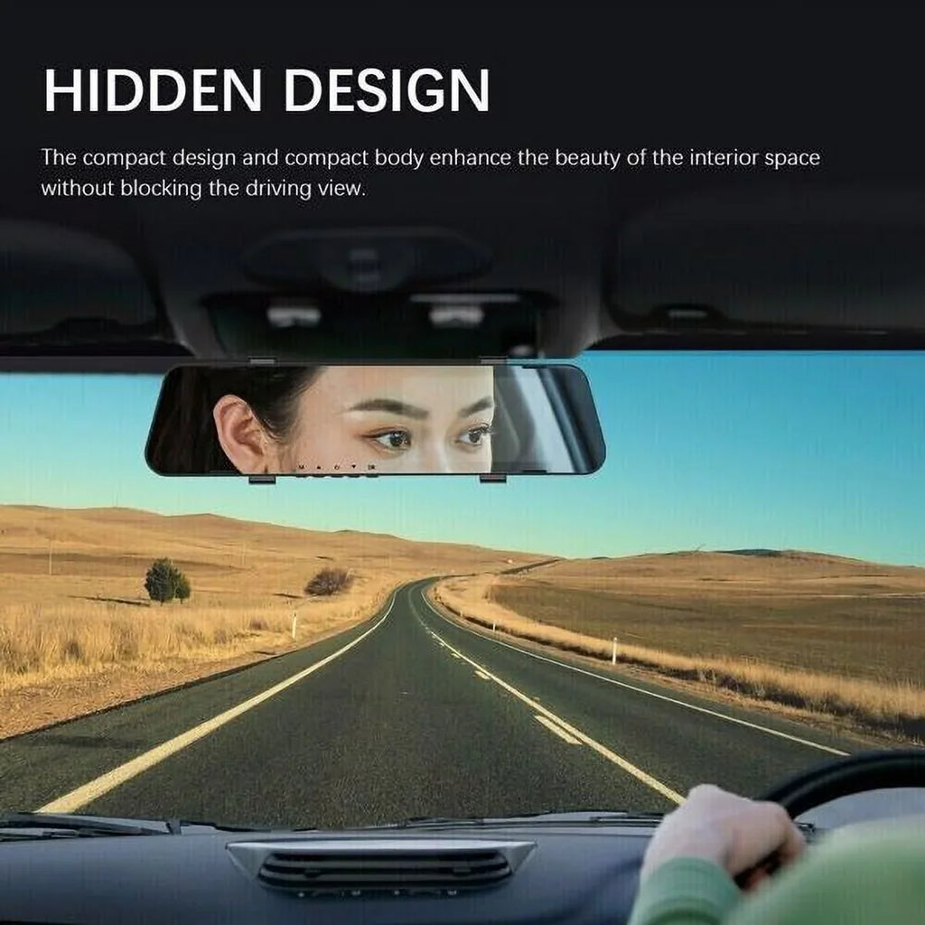 HD Cam Dual Rear Video 1080P DVR Dash Recorder Fithood Mirror Front Rearview Car Camera