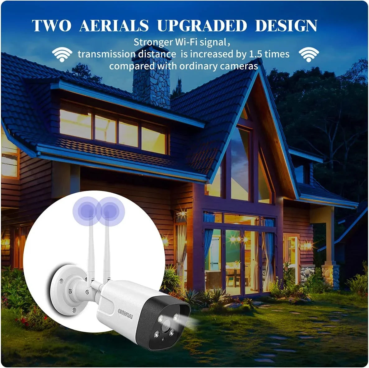 Dual 8CH Camera System, Antennas No {4pcs Detection waterproof, AI Human IP66 Home Wireless Surveillance Floodlight}, Security 3.0MP HDD, audio NVR Two-way