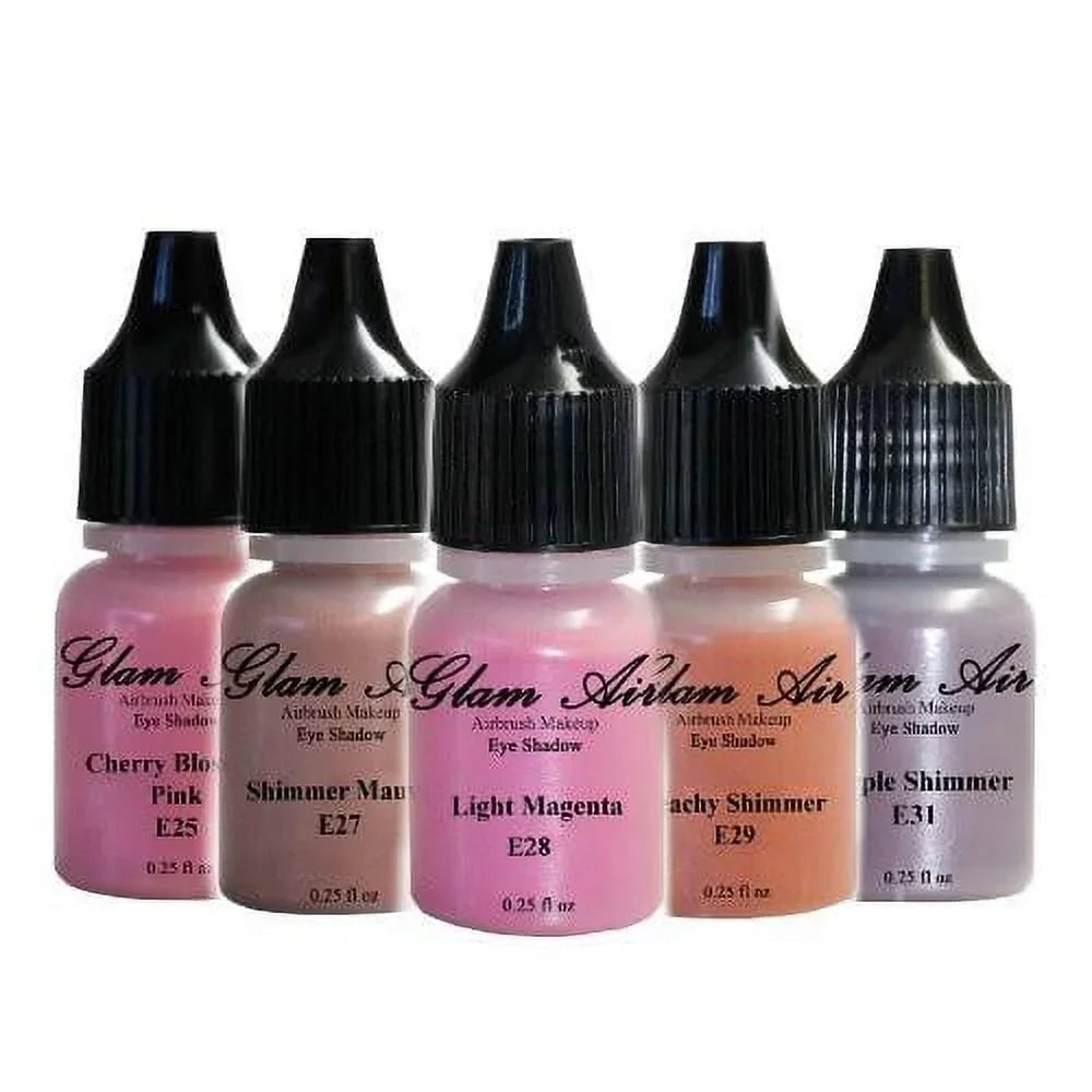Day Formula Eye Makeup Shades Shimmer, Shadow Shimmer E28 Set and Air Mauve, E29 E25 E27 of Last Shimmer Blossom Magenta, Peachy All Light Airbrush Glam E31 Pink, Cherry (5) Water-based Five Purple of