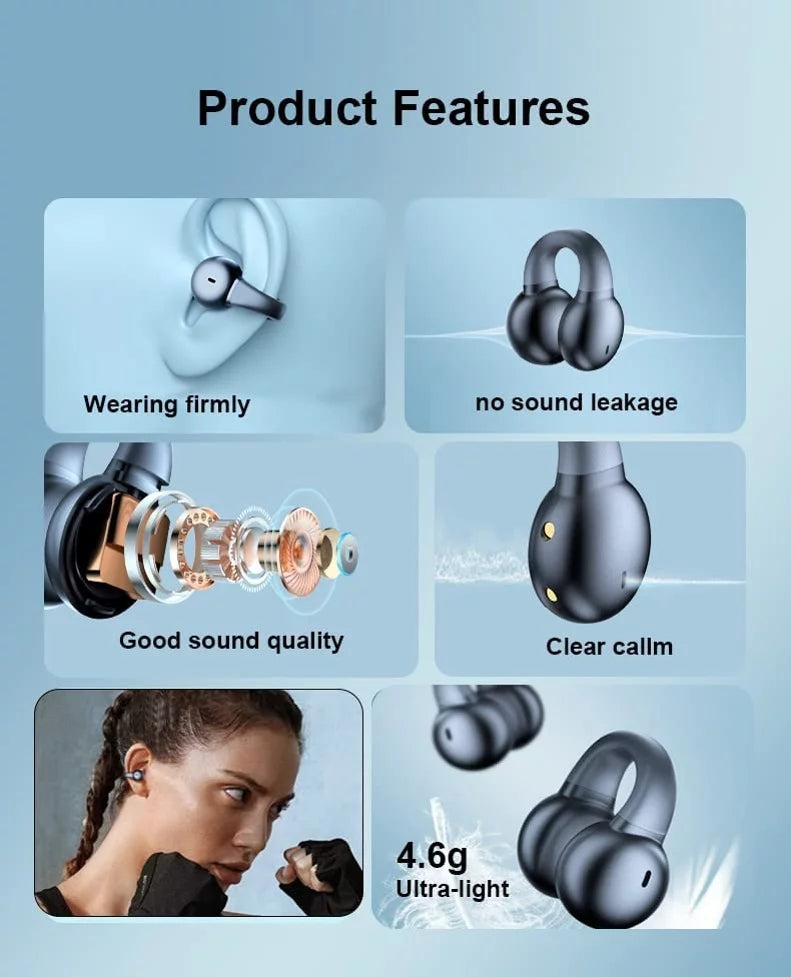 Earbuds Case Headphones Galaxy D9G Ear-Clip Charging Hands-free Stereo Fold5/Flip5 Galaxy Bone Wireless With Earphones True for TWS Compatible - Z Fold5/Flip5 Bluetooth Samsung Conduction Phones Z