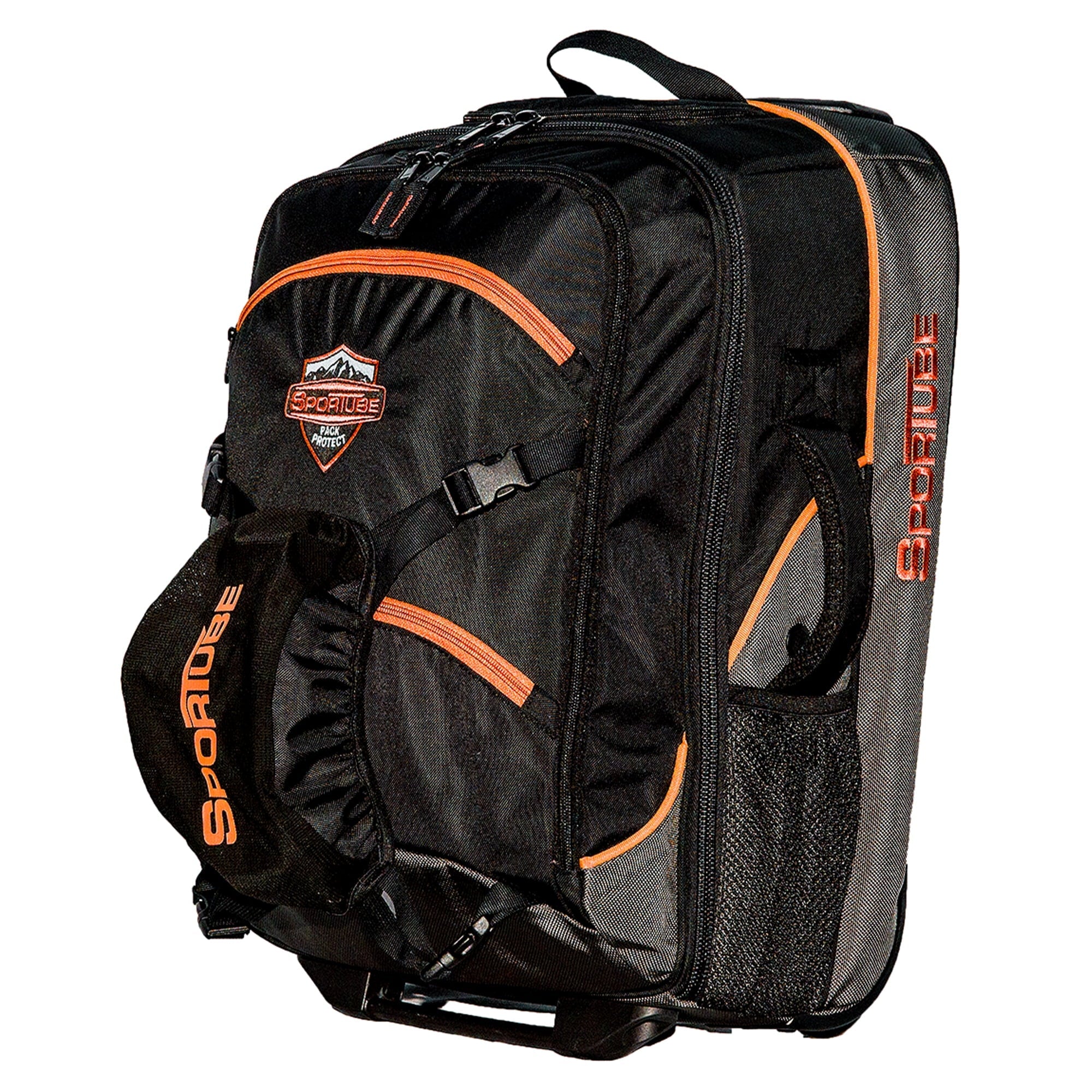 Orange Padded Bag, Cruiser Sportube Gear On Boot & Wheeled Carry Cabin