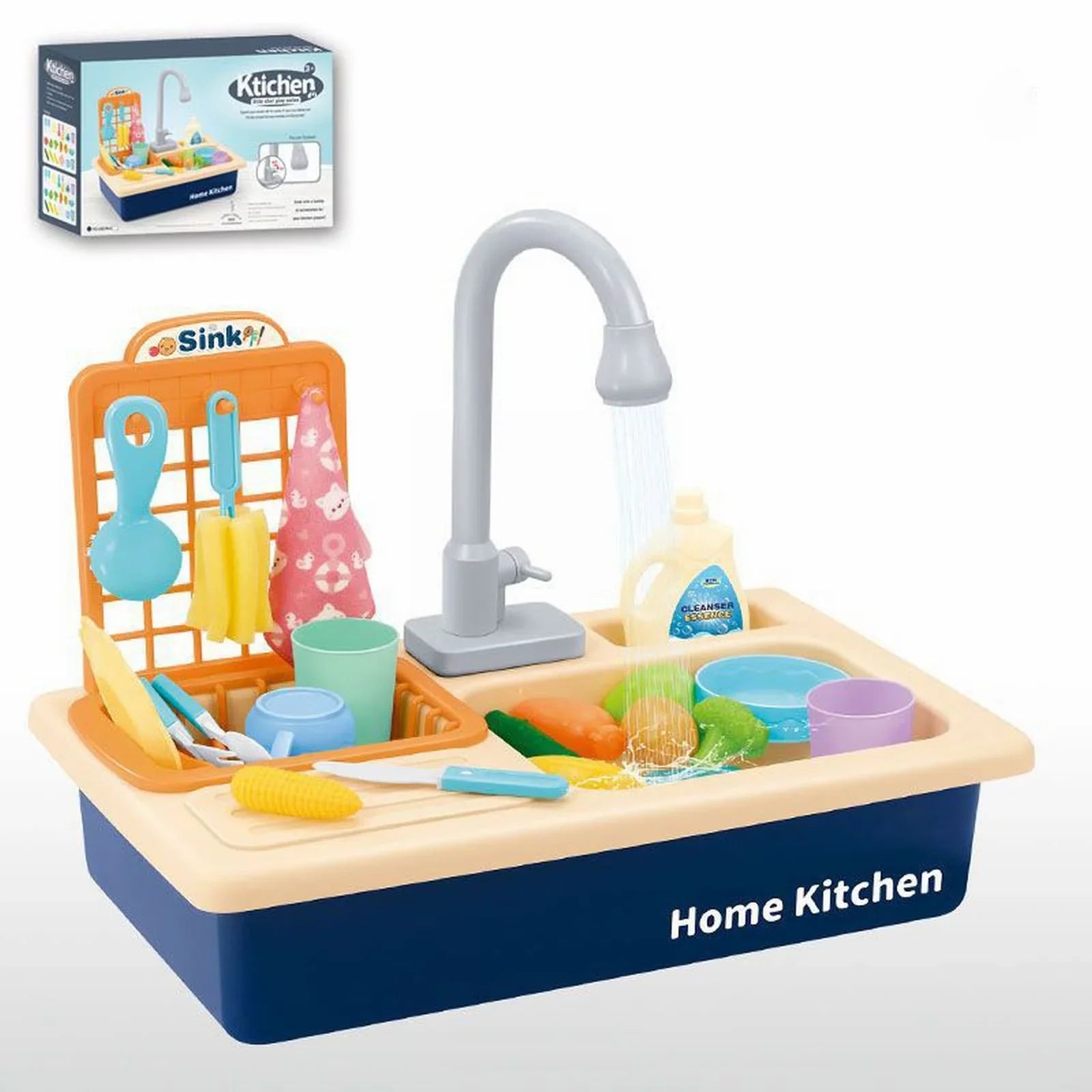 for Children Electric Board Board Role Kitchen System Water for Toys Playing Girls Running Pretend Toys Game Dishwasher Sink Play House Boys Toddlers With Cycle Automatic Play Water Toy Alphabet