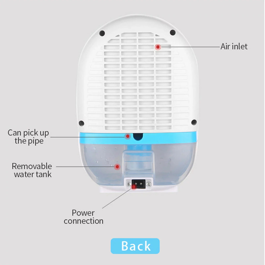 Remote Control Moisture Home White with Fichiouy Mini Air Absorber 500ml Dryer Dehumidifier Portable Mute