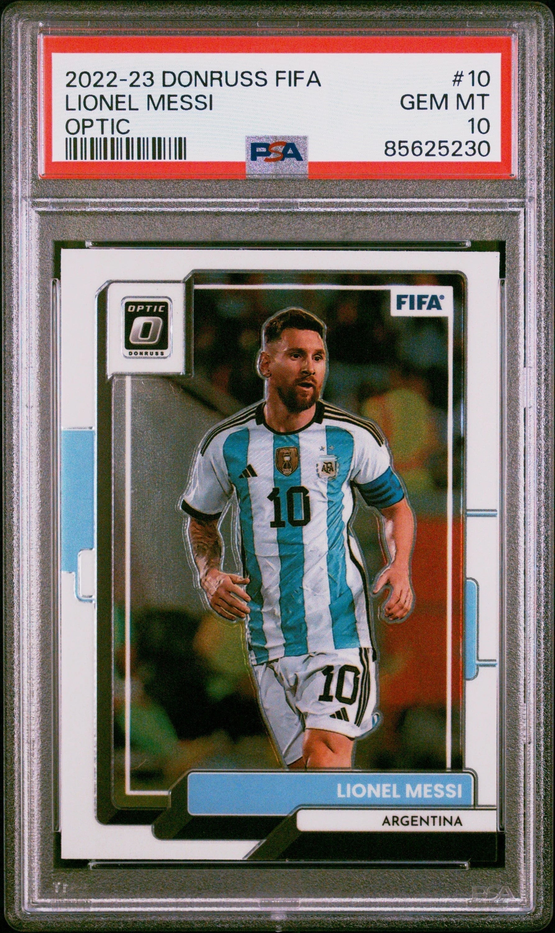 Donruss Soccer Card Panini Graded FIFA Lionel 2022 10 #10 Messi Optic PSA
