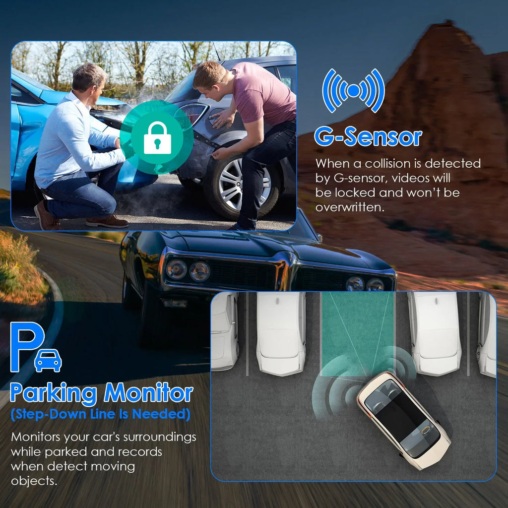 Driving Lens Cam, Parking 1080P DVR Vehicle Car iMounTEK Universal WiFi Recorder, Dual Dash Night GPS with G-Sensor Control APP Vision Monitor Motion Detection