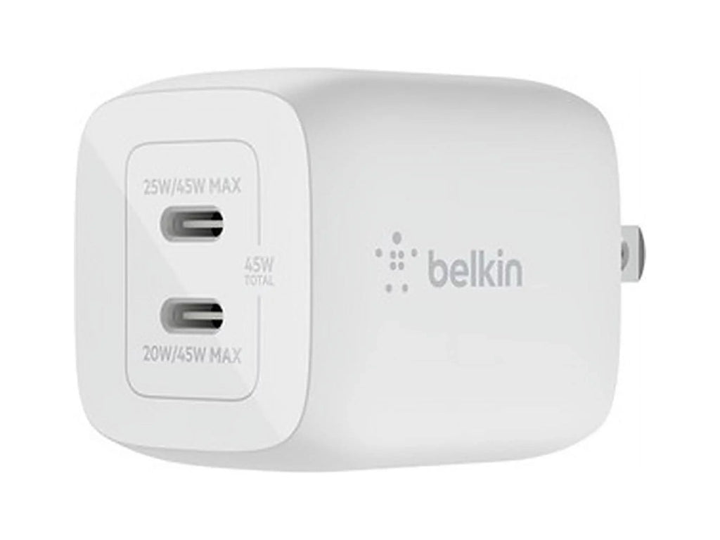 Model GAN White PPS WALL USB-C 45W WCH011DQWH CHARGER DUAL Belkin WITH