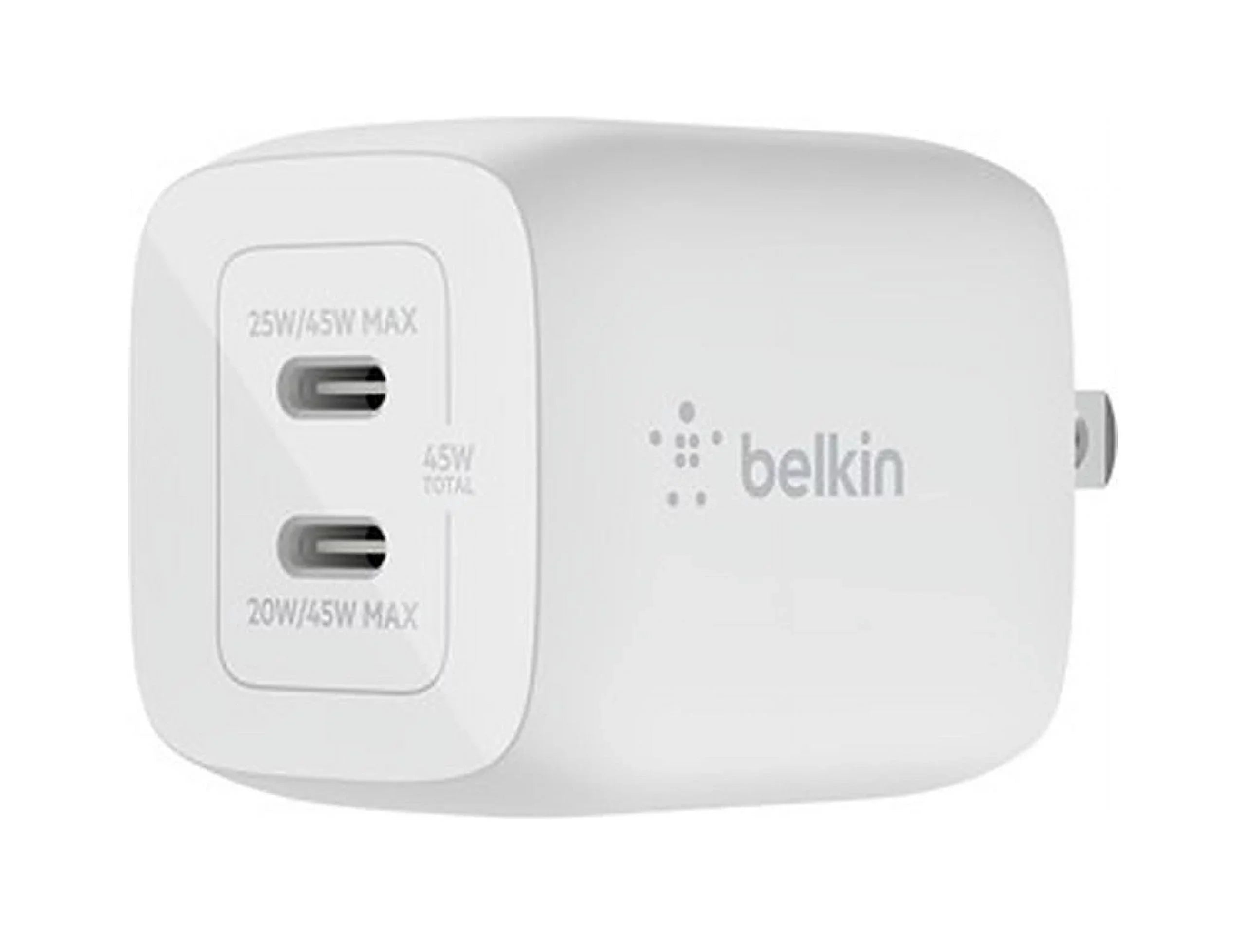 Model GAN White PPS WALL USB-C 45W WCH011DQWH CHARGER DUAL Belkin WITH