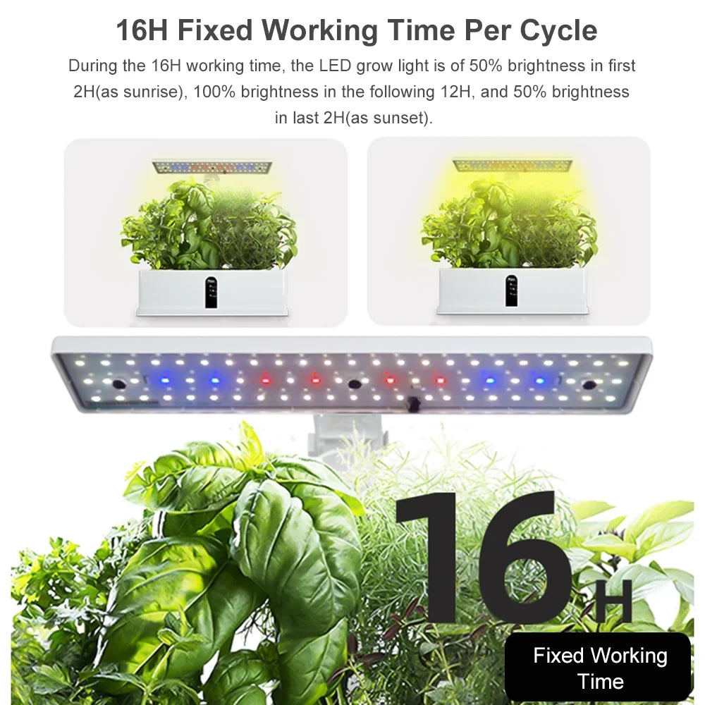 Office Smart Grow Kitchen 15W with Indoor Height 9 Timing Hydroponics Growing Smart System 2L Adjustable Home for Automatic Kit Garden Pods Tank Pump