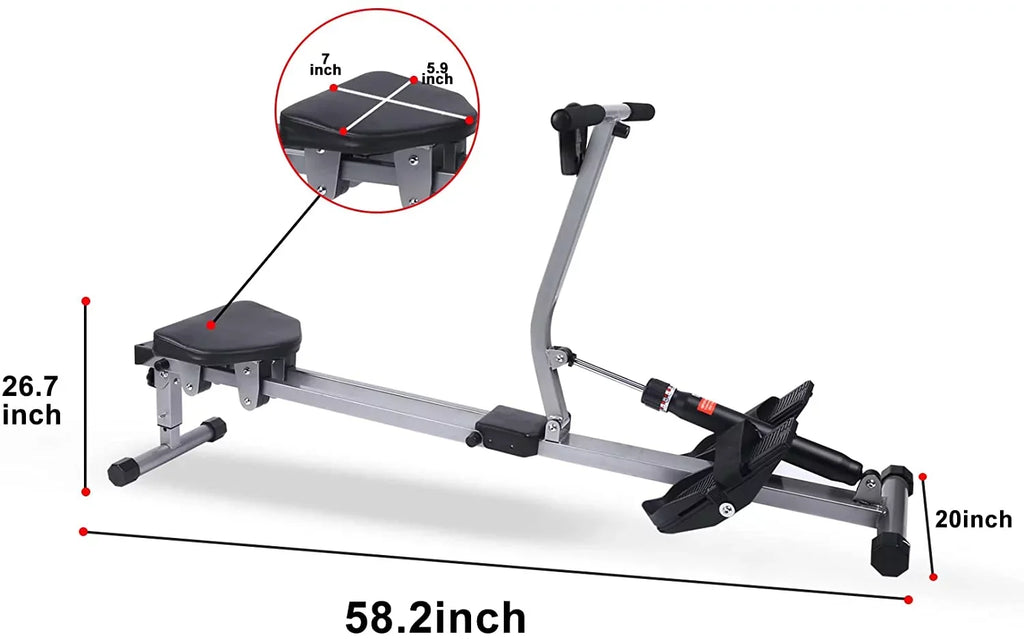 and Digital Monitor of Maximum 260 Load, Black Fitness Rower lbs Machine Rowing YSSOA Ergometer,