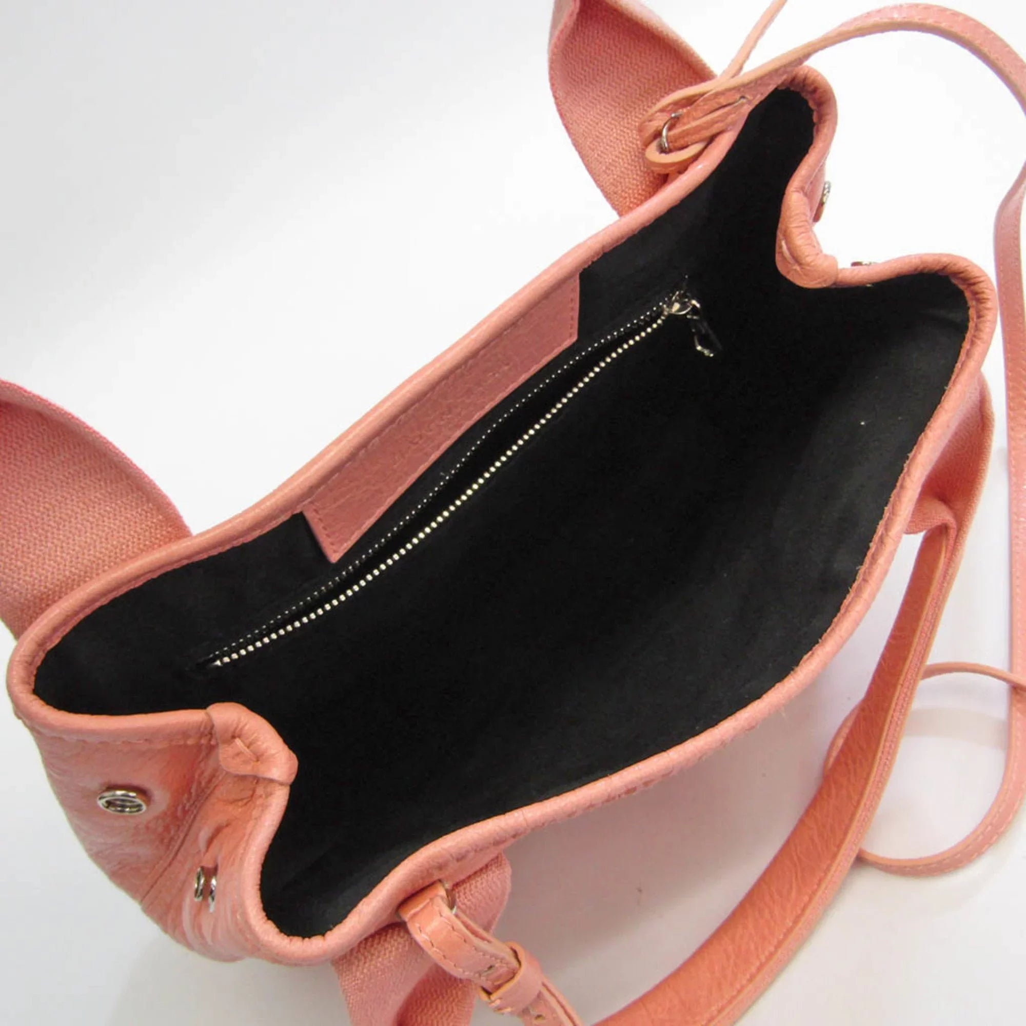 Pre-Owned Women's XS Bag Navy Pink (Good) Canvas,Leather Handbag,Shoulder Light 390346 Balenciaga Cabas