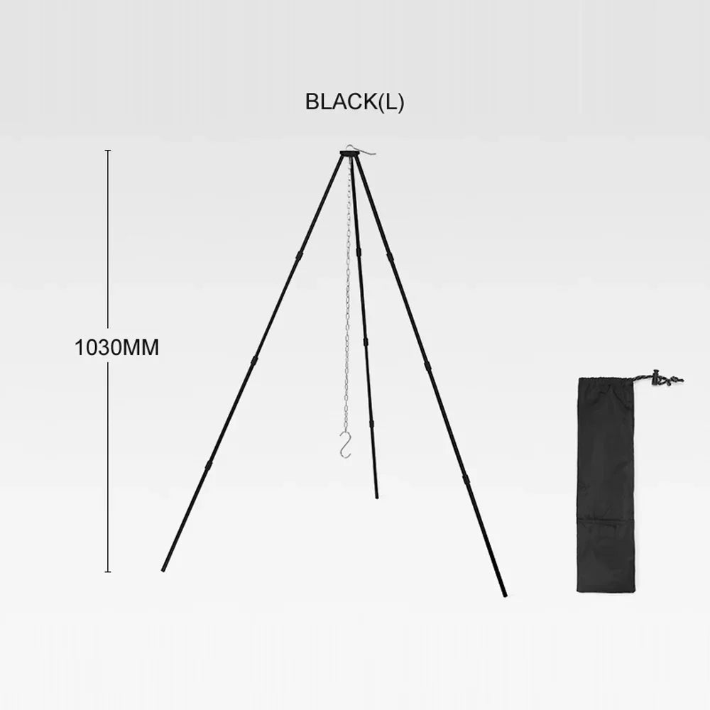 Bonfire Pot Bracket Portable for Tripod Picnic Folding Detachable Arealer Campfire Hung Stand Alloy Camping BBQ Aluminum Rack