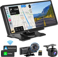 GPS Navigation Auto, - with Car HD Unit, IPS Screen, Backup 9" Bluetooth, Portable Cam Dash Camera, Stereo CAIHONG Wireless Car Loop 2.5K Receiver 1080p Recording, Head Radio Carplay Android