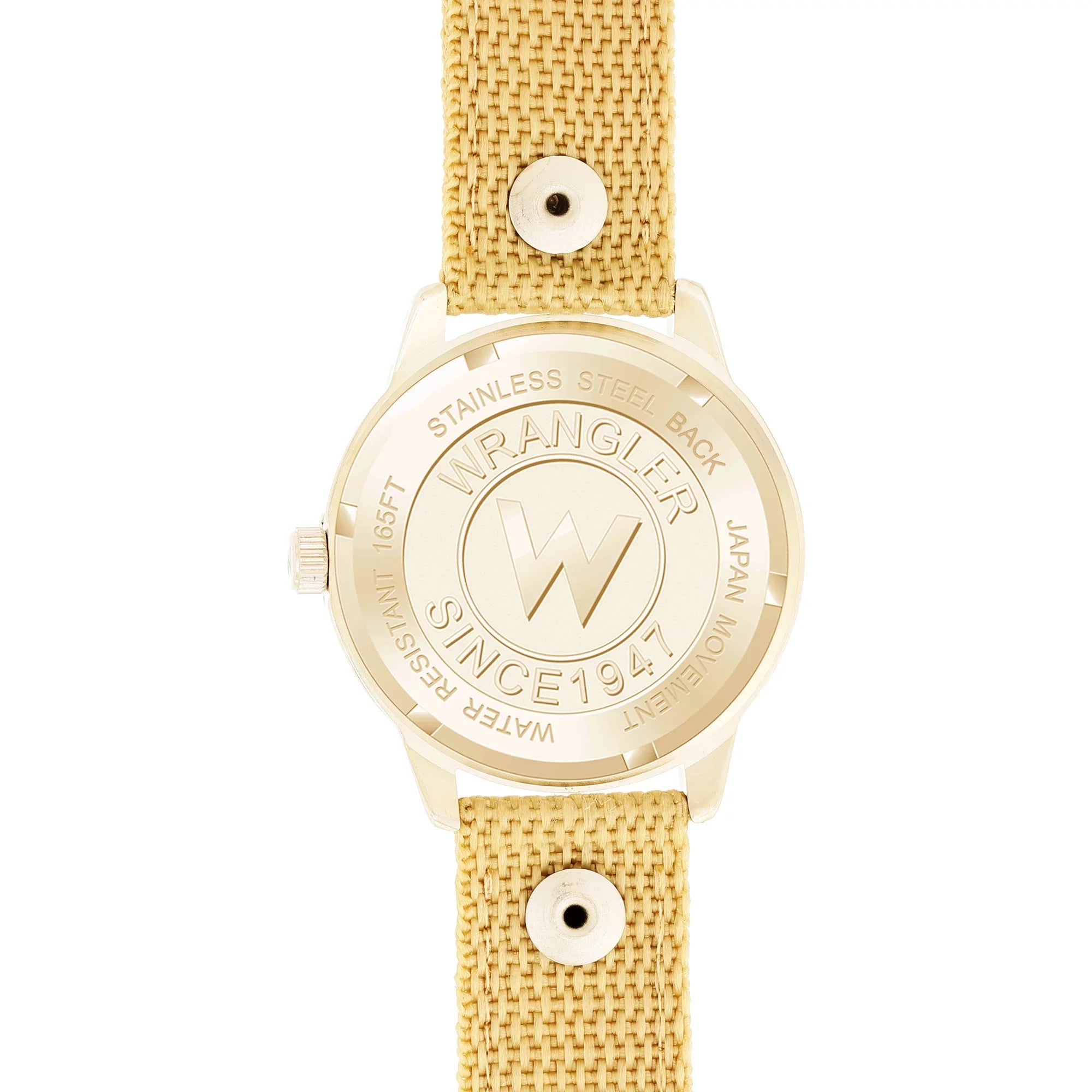 Wrangler dial, White Watch Strap 42mm Wheat Colored Nylon