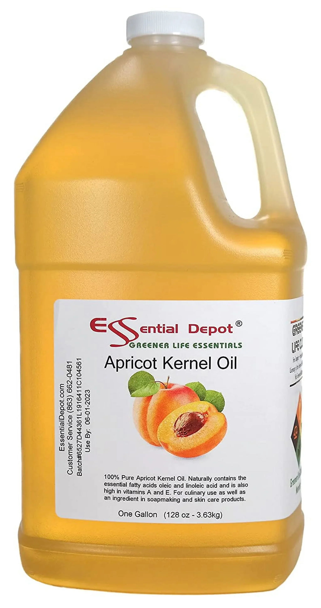 '- - container Gallon Apricot - with Oil cap sealed Grade Food Kernel 1 safety HDPE resealable