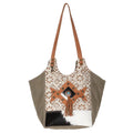 KB611 Genuine OHLAY Canvas bag Leather handbag purse women KB Hair-on Upcycled TOTE western Upcycled Wool
