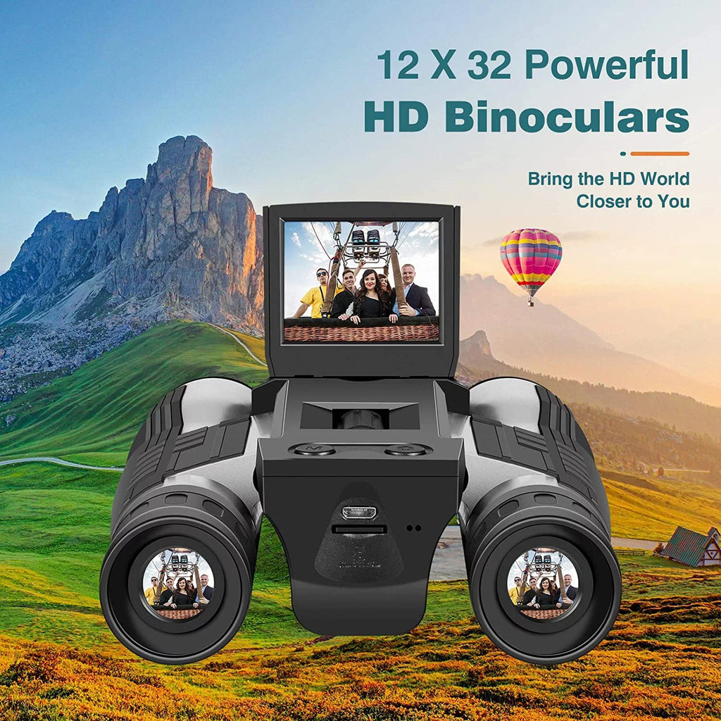 Camonity Camcorder Camera Concert Recorder Bird 2" 32GB Video for Binocular with LCD Football Game 12X Watching Photo Digital Zoom 5M