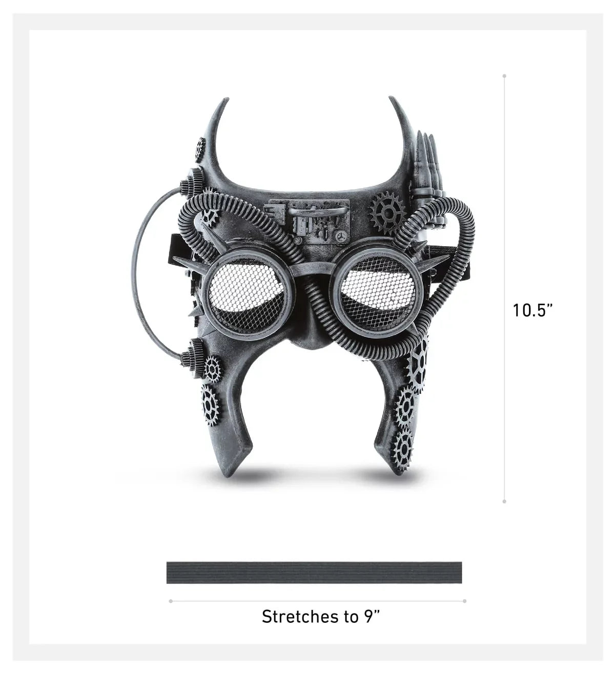 Goggle Mask Half Robot - Silver Steampunk Face Gladiator Studio Attitude Costume