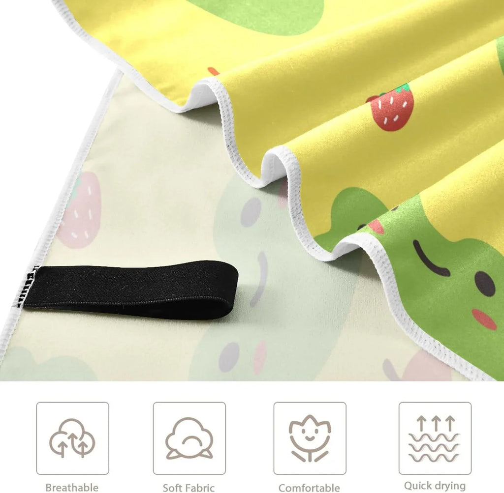 Dry Towel Towels - Compact Cute Oversized Beach for Quick Absorbent Bestwell Super Camping Frog - Lightweight Travel Cartoon Swimming Holiday（194） Towel