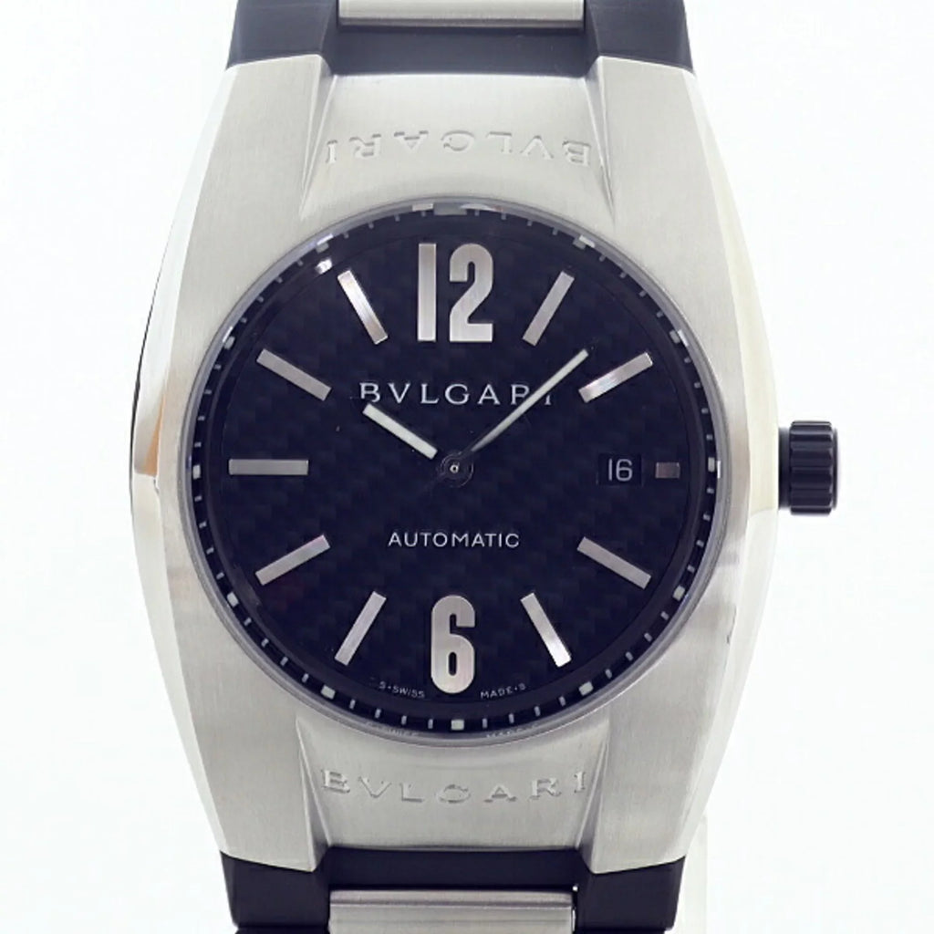 EG40S BVLGARI watch rubber (Good) black self-winding dial Ergon (black) men's Pre-Owned belt Bulgari