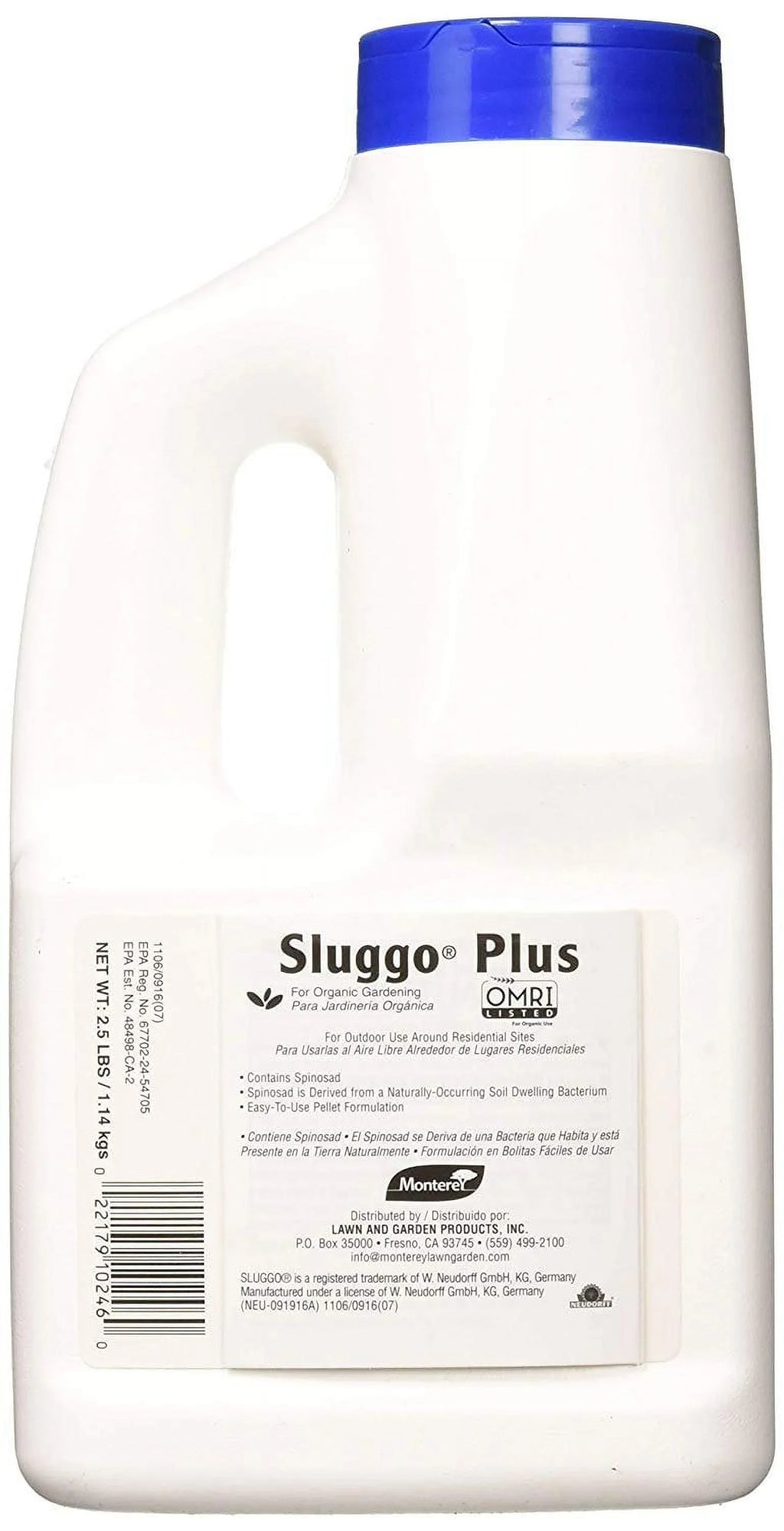 Monterey Organic Insect, Sluggo & Snail Pelets for Gardening, 2.5# Plus Slug