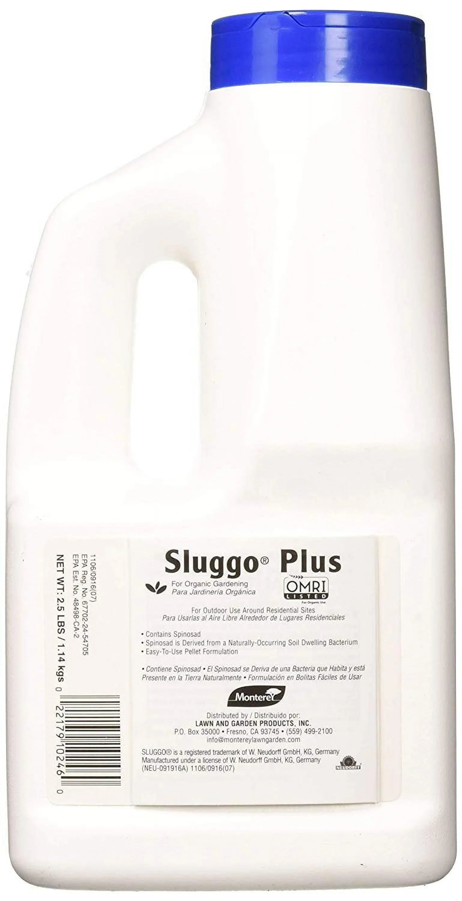 Monterey Organic Insect, Sluggo & Snail Pelets for Gardening, 2.5# Plus Slug