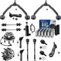 Control 4WD Kit Sierra 1500 Arms Detroit Lugnuts Suspension - w/Keys Hubs 2000-2006 Silverado + Wheel Replacement Tahoe Axle Front 24pc for Escalade