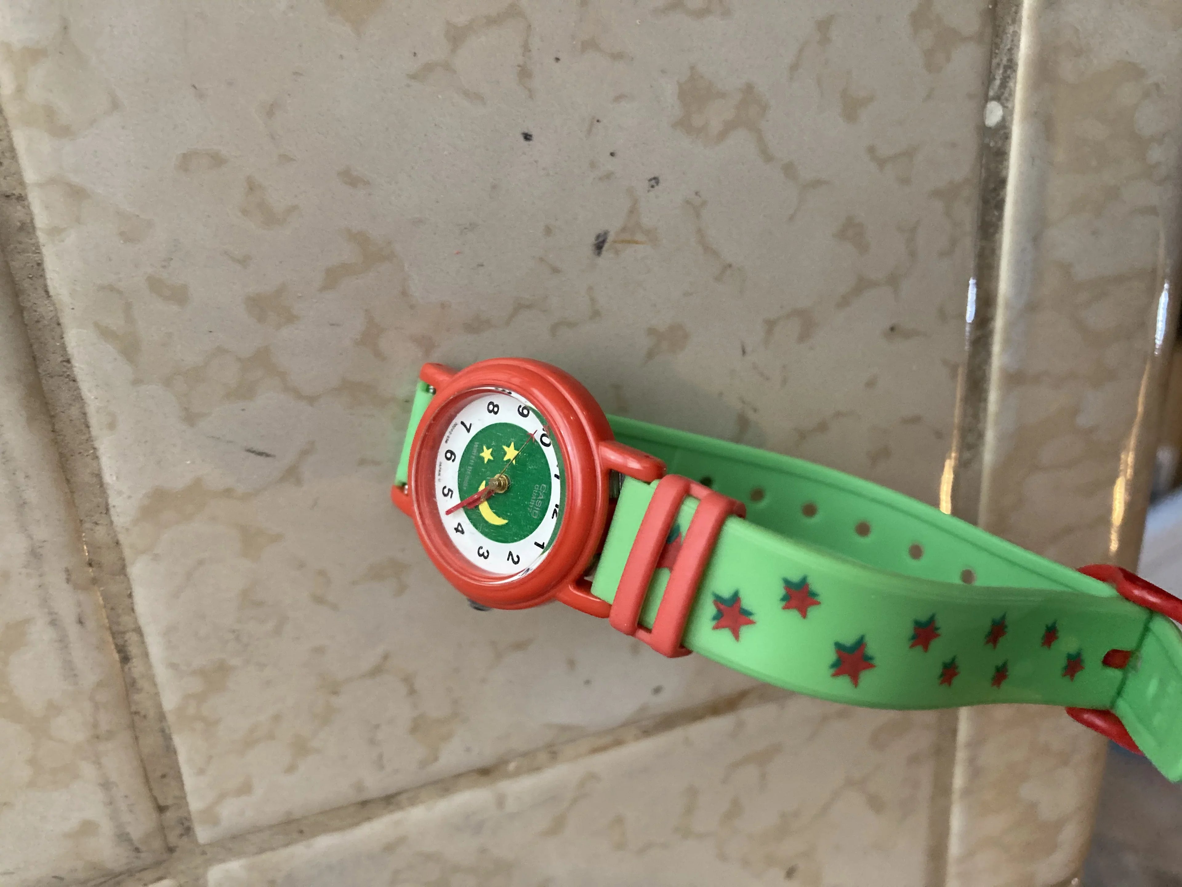 LQ-136A-3B Casio Analog Rare Moon Kids Watch Green and Stars