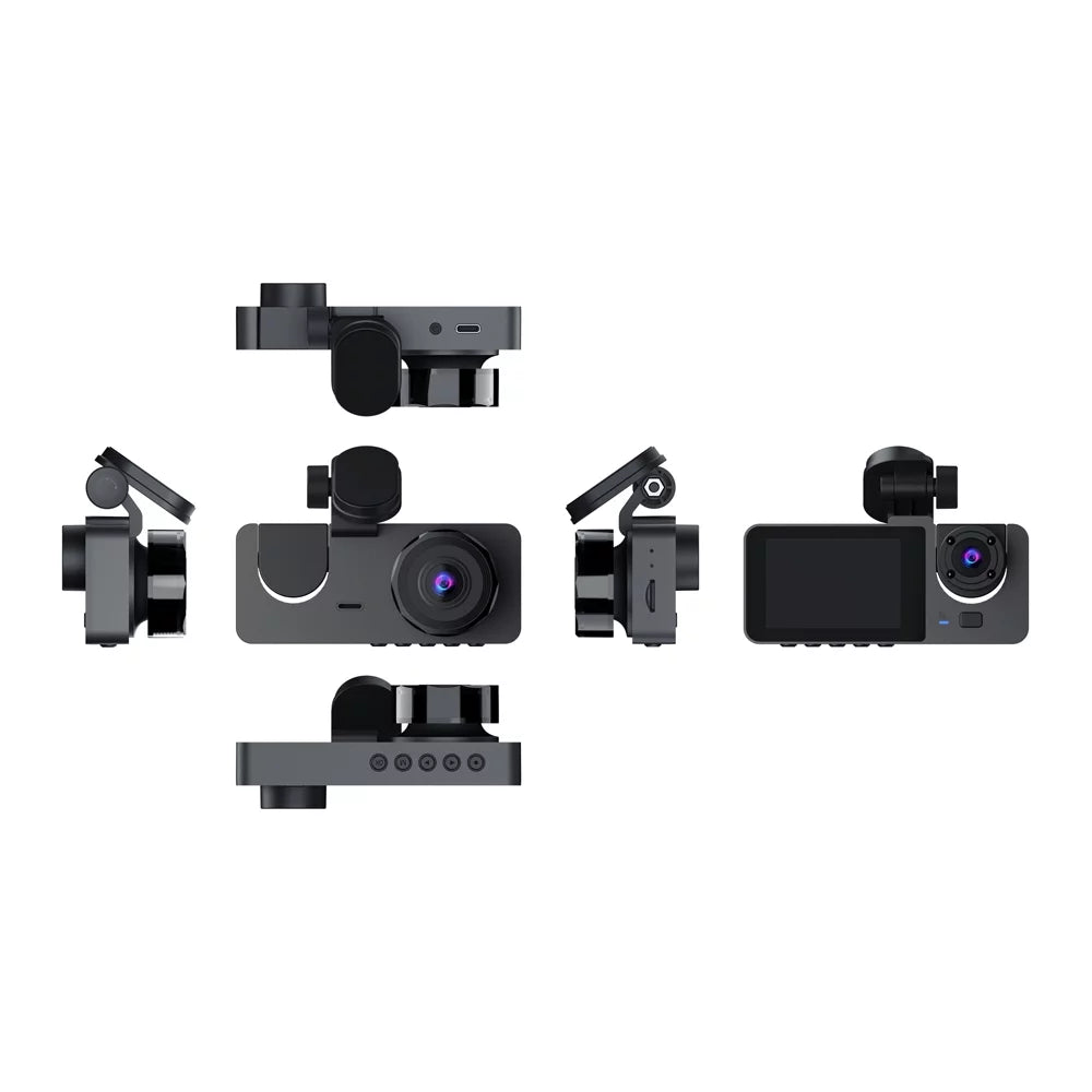Loop Dash & DVR Rear 2 Detection Inside One-Key Recording Dashcam Screen Support Camera Shinysix Night-Vision Camera Recorder Front Inch 1080P Motion Driving & Lock