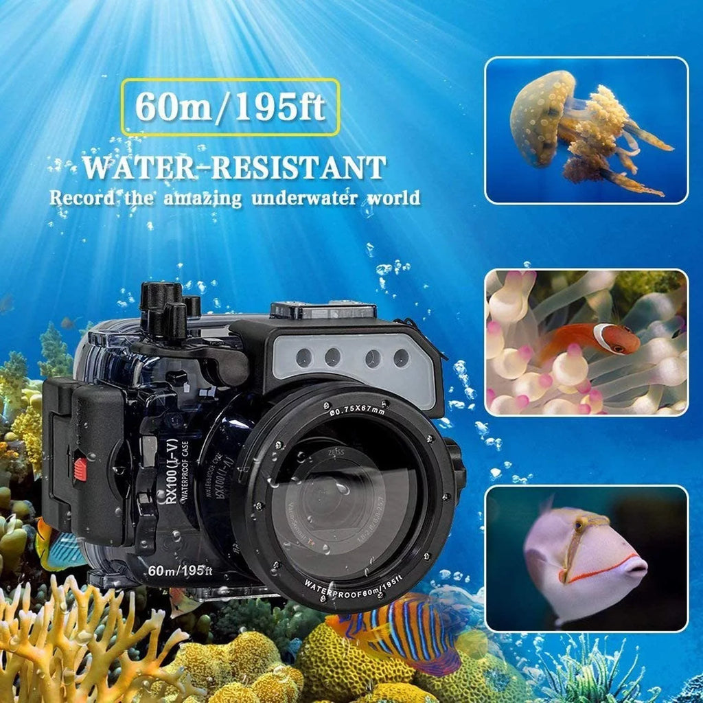Kit, w/ I & for Dome RX100 Waterproof RX100 Sony Two case II M2 Port IV M5 Seafrogs Tray Aluminium Housing Underwater 60M Camera III M3 Hands M4 V
