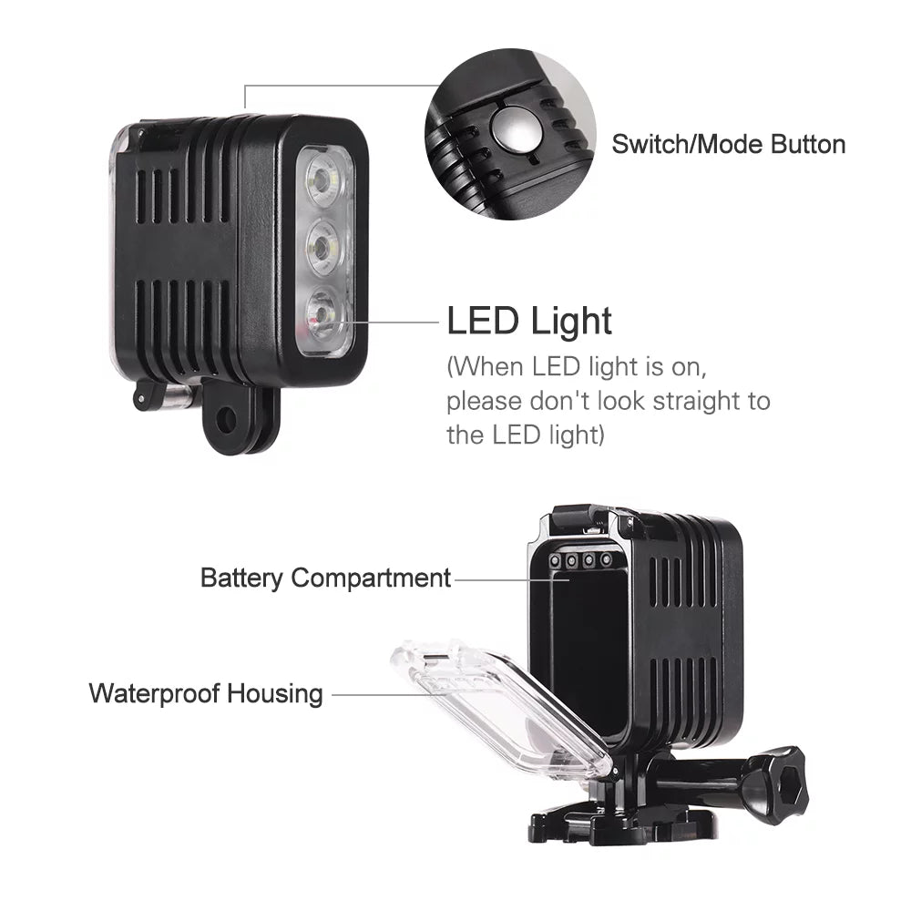Lamp,300lux Qisuo Cameras Pristin 5 4 Video Waterproof 30m Session 6 5 4 Video 300lux Wide 7 7 3+ 300lux 5500-6000k 3Usb Led 3+ 5500-6000k And 3 Other Eryue Sized And Photography 5 4 6 30m