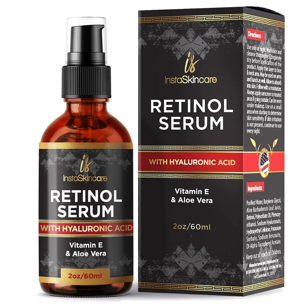 Serum Vitamin Face A Aging Acid Vera oz 2 Anti E Aloe Retinol + fl Hyaluronic For