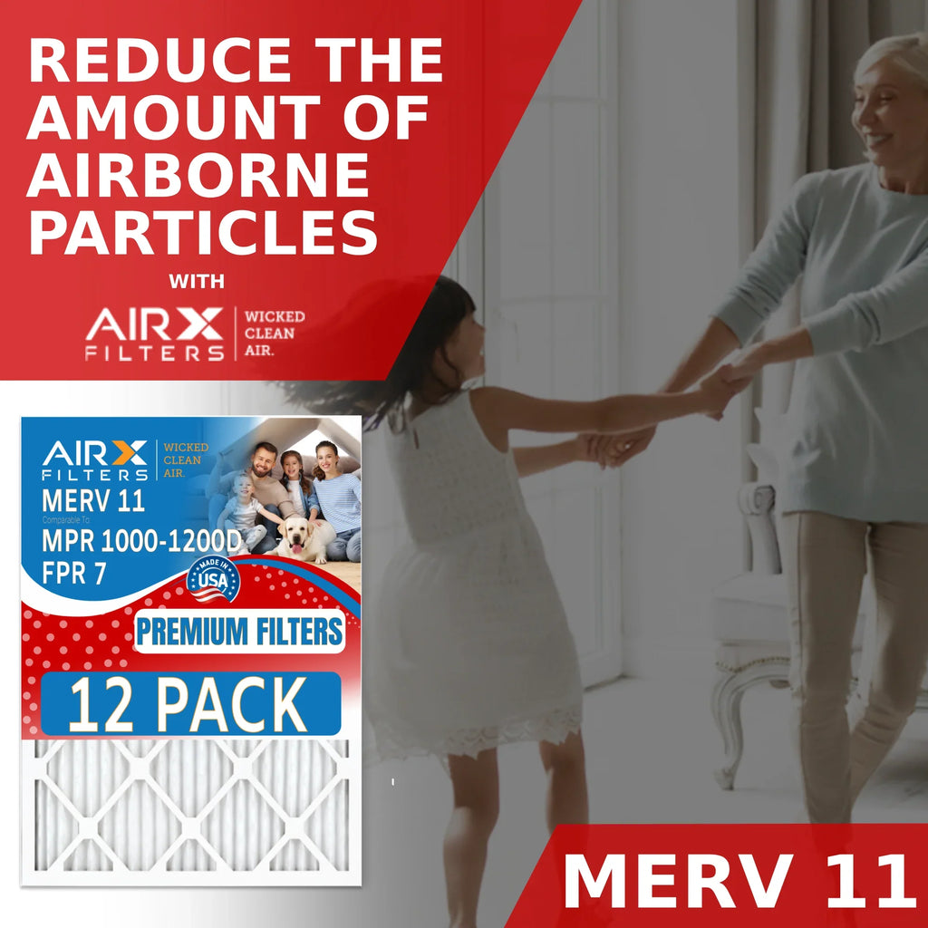 Filters FILTERS 1000, by Pack Rating, Air Comparable MERV MPR 11 USA 7 Furnace Filter AIRX CLEAN of - WICKED to 12x12x1 & FPR in AIR. Made 1200 12 MPR
