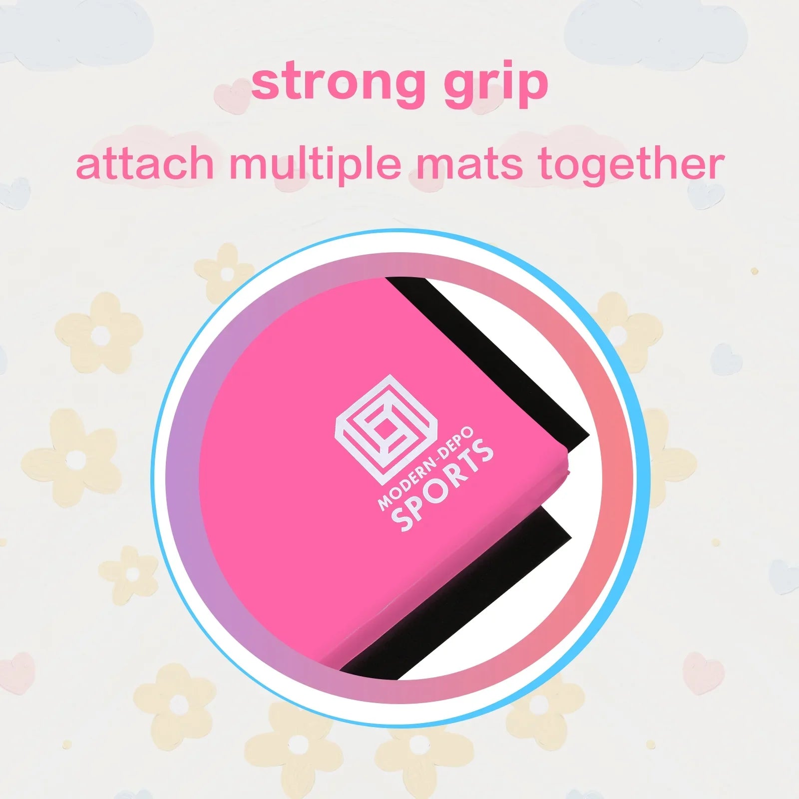 Stretching Pink Yoga, 8'x2'x2" Gymnastics Fold Four for Aerobics Exercise Mat Thick Home Mat Handles Tumbling Foldable Mats Carrying with