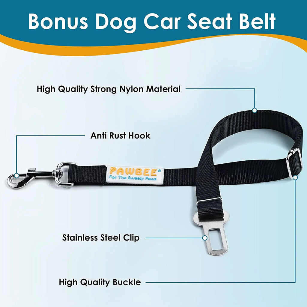 Seat Dog Seat Waterproof Trucks for Nonslip for Dog Belt Car Scratchproof Covers Hammock & – Front PAWBEE – Cover & Bonus Car – with Covers Window Car for SUV, Seat Dogs Dogs Seat Mesh Car Cars with