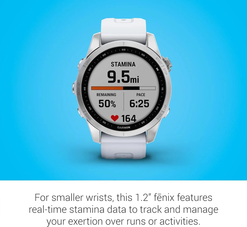 Smartwatch, with Garmin Sized Smaller 7S, Whitestone Fenix Adventure Silver (Refurbished)