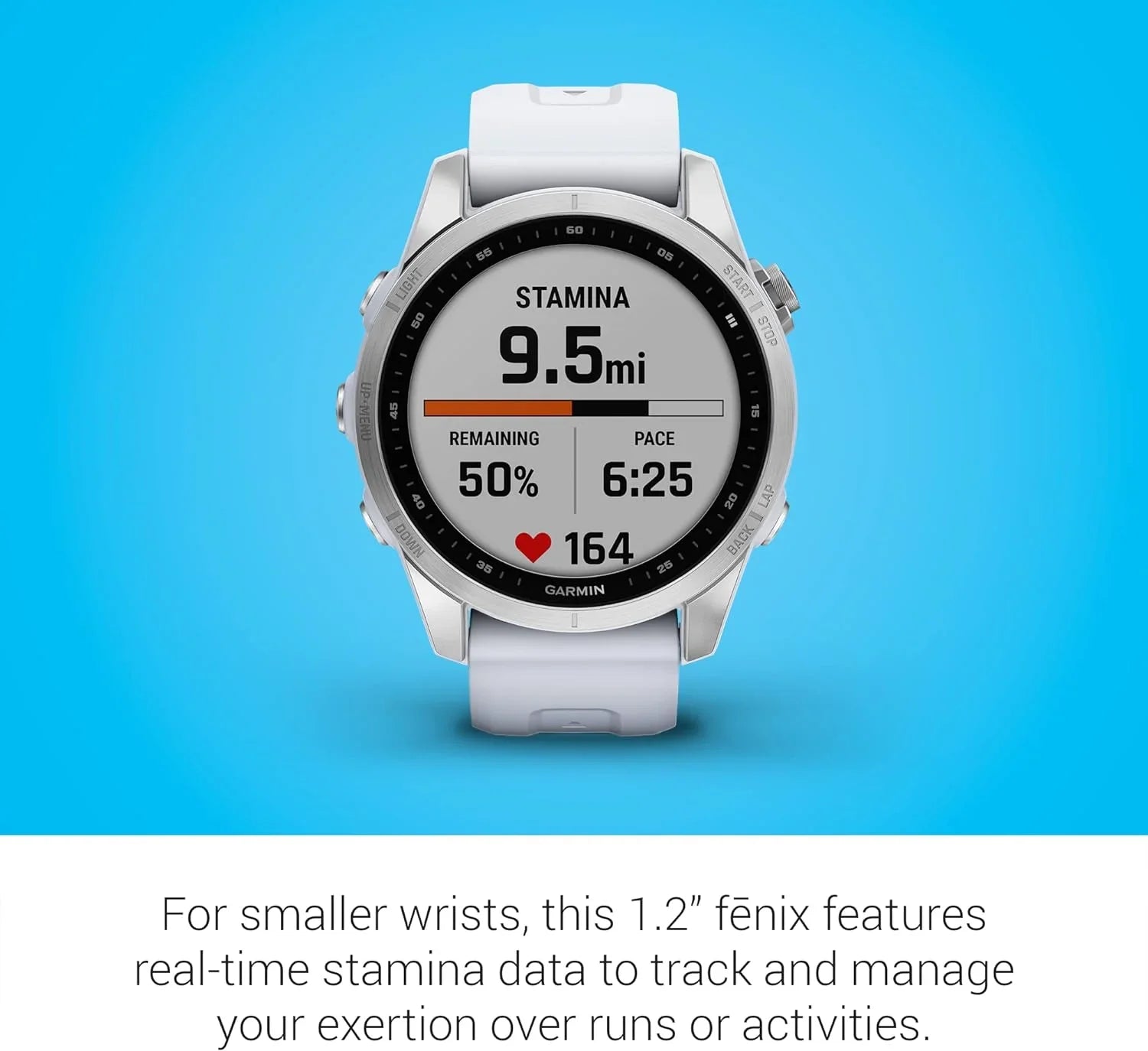 Smartwatch, with Garmin Sized Smaller 7S, Whitestone Fenix Adventure Silver (Refurbished)
