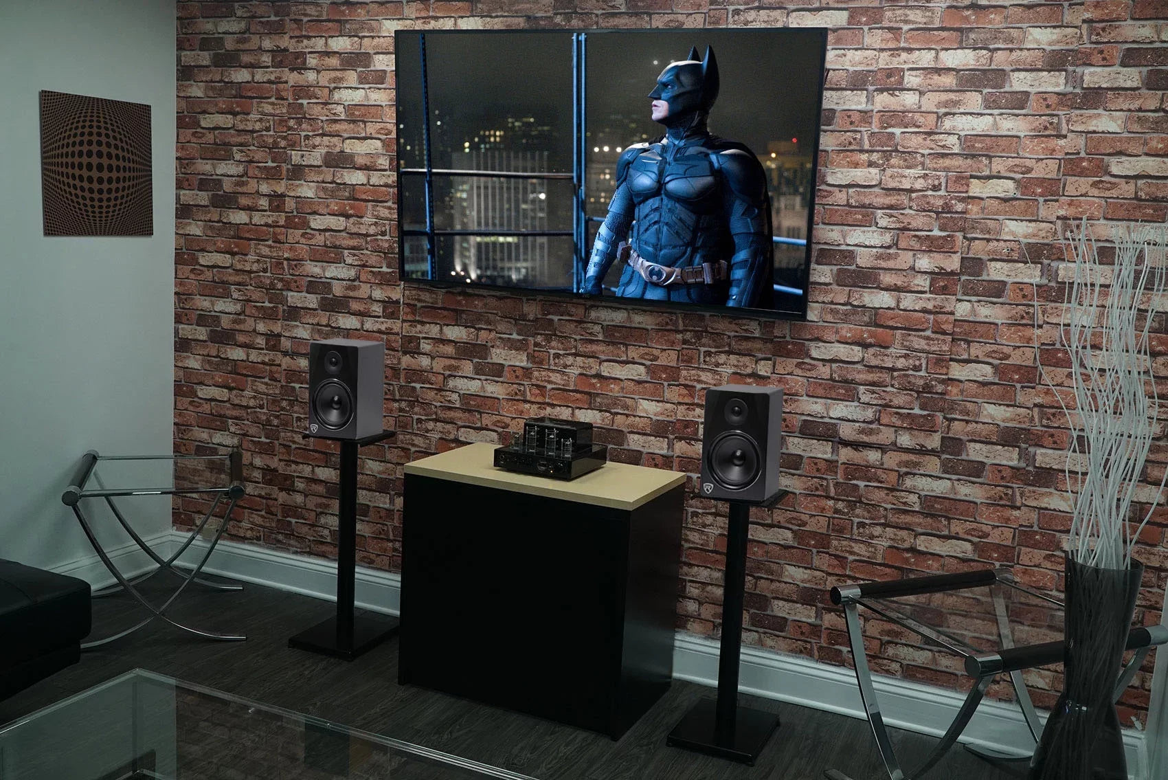Rockville Steel Speaker Studio Monitor Black - Pair Stands Bookshelf and RS29B 29"