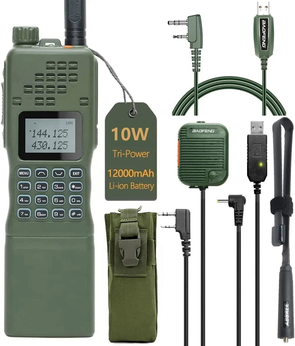 AR-152 Cable,AR-152 Charger Rechargeable Range and Antenna,USB ABBREE&BaofengAR-152 Bag Talkie Kit Shoulder mic,18.8 Walkie Cable Tactical with Radio Long Full Way Programming Two Foldable inch 10W