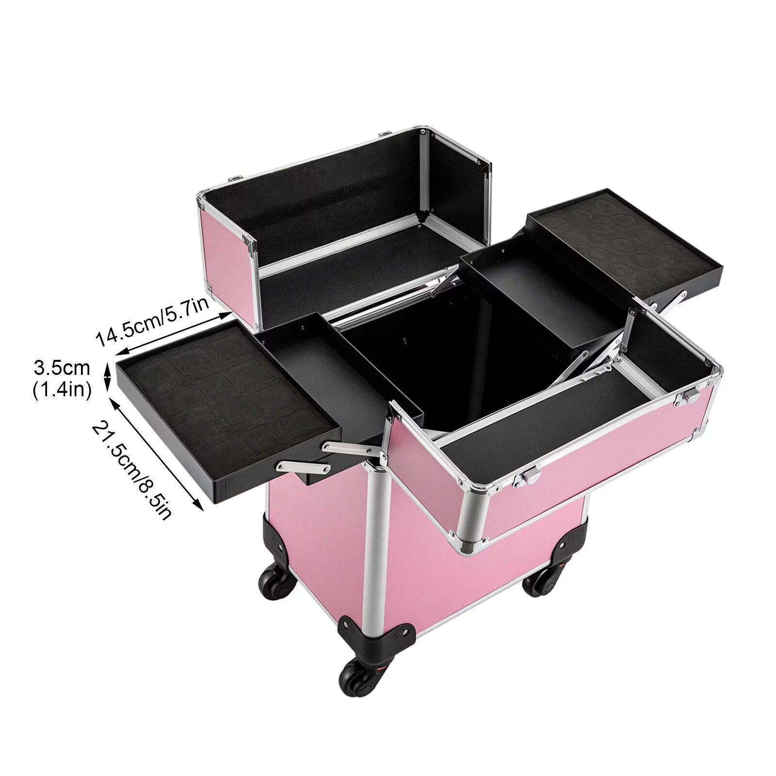 Cosmetic Rolling Professional Makeup Makeup Storage Train Organizer Trolley Case
