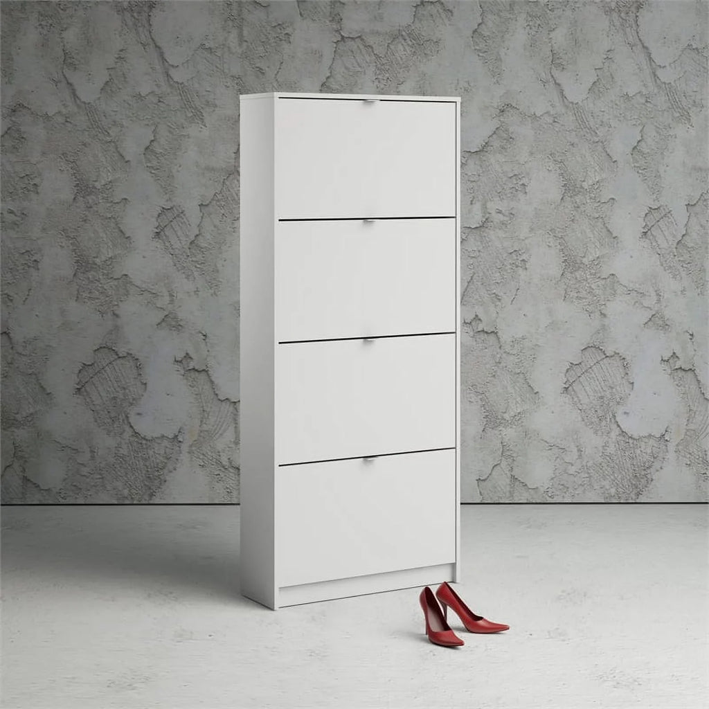 in Drawer Allora Cabinet 4 Contemporary Shoe White