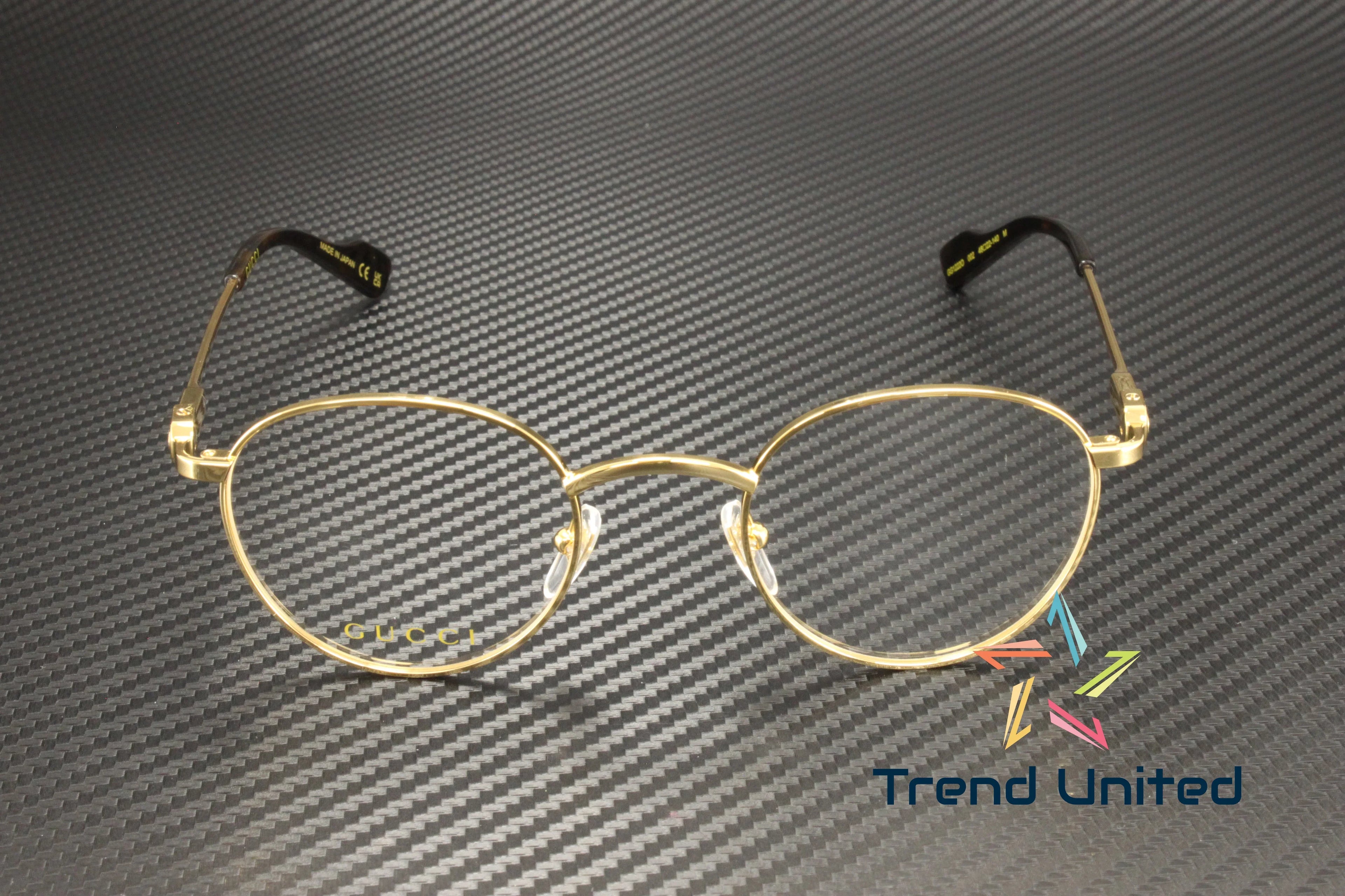 GUCCI Round Eyeglasses mm Panthos Oval Demo Lens Gold GG1222O Metal Men's 48 002
