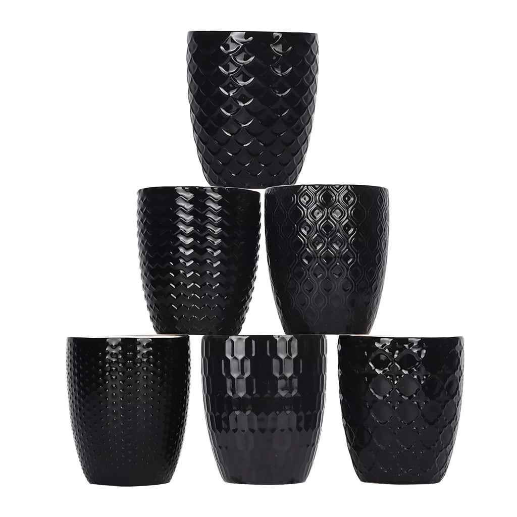 Milk, Coffee Set, Mug 11.95 6 Cup Coffee, Pack Black, Floz Ceramic, Coffee Water, for