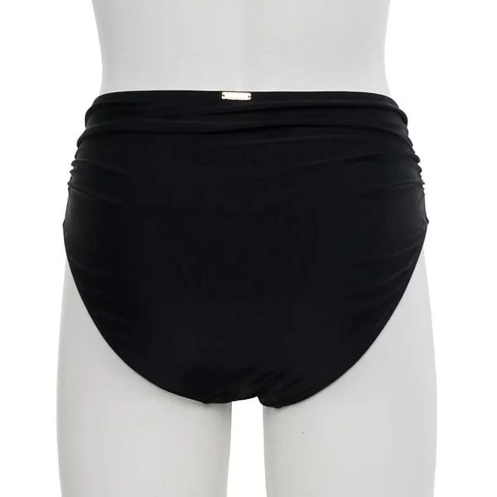 Bottom Twist Bikini BLACK 2Pc Miller M Shirred Waist Hi Front + Nicole Top