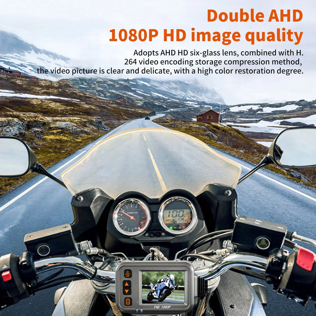 Night OWSOO Recording card Dash 1080p , 32G Angle,Parking storage Waterproof Camera Cam,WiFi Wide Timed Body Full Flameout After Vision ,120° Dual With Motorcycle Motorbike