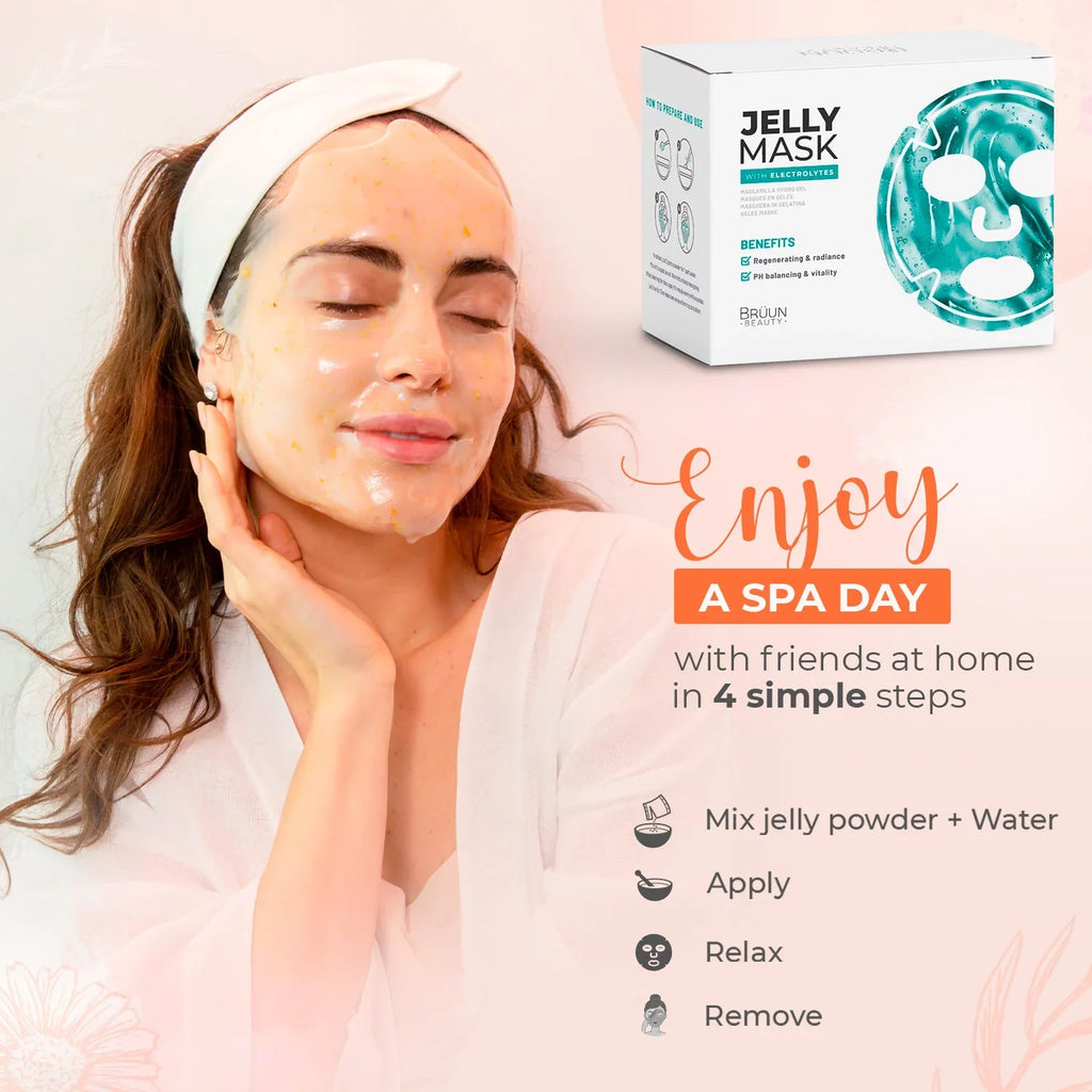 Chamomile, "Rubber Matcha, Lavender, Mask" 10 Egyptian Spa Rose, Mask Jelly Set Peppermint, Peel-Off Premium BRÜUN (24k tree, Treatments Modeling - Kiwi, Jazmine) Tea Gold,