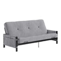 Futon Gray DHP Melbourne with Futon Storage Thermobonded in Mattress 6"