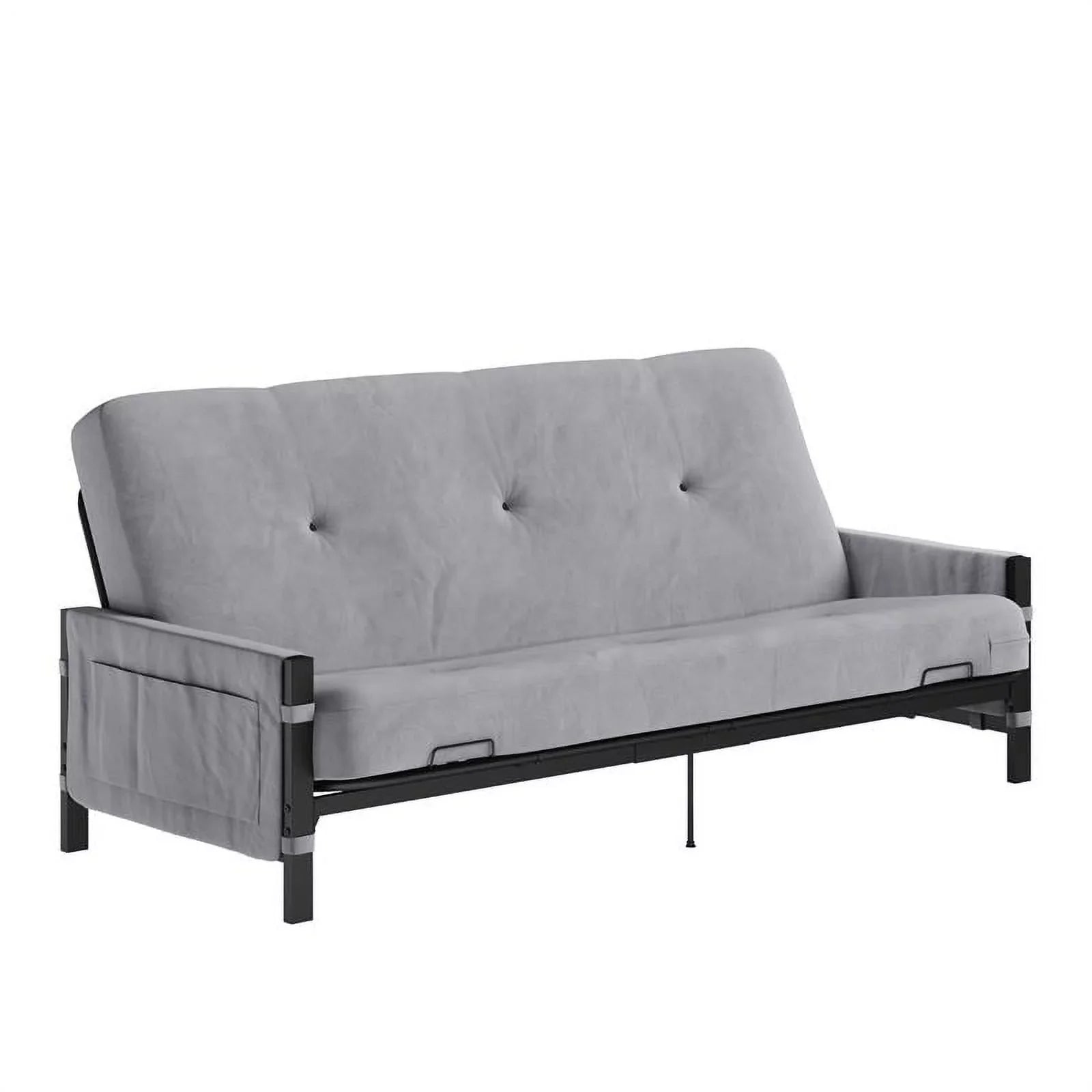 Futon Gray DHP Melbourne with Futon Storage Thermobonded in Mattress 6"